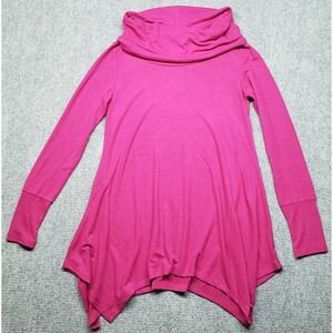 Grace Elements Top Womens S Royal Magenta Cowl Neck Long Sleeve Pullover Stretch